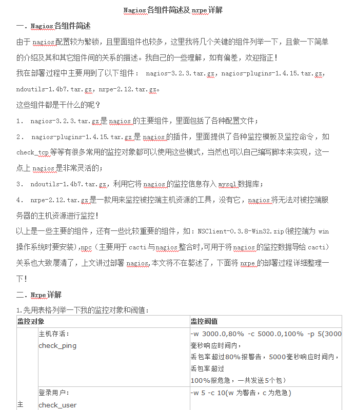 Nagios各组件简述及nrpe详解_服务器教程-何以博客