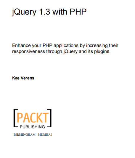 jQuery 1.3 with PHP 英文pdf_前端开发教程-何以博客