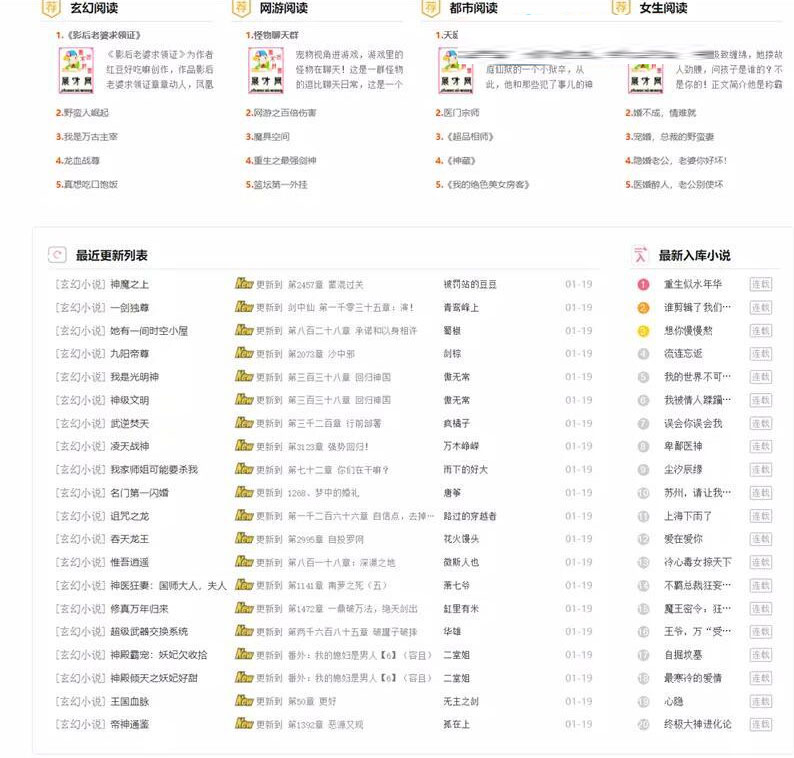 深度SEO优化自动采集PHP自适应小说网站源码