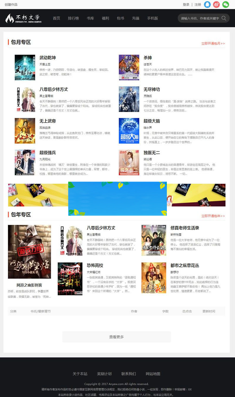 杰奇仿2019不朽文学网原创小说网站源码含支付宝支付接口+微信支付+微信登录+QQ登录+采集-何以博客