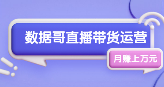 数据哥直播带货运营线上进阶课，让普通人也能靠直播月赚上万元-何以博客