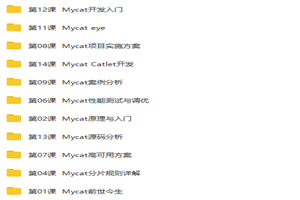 Mycat权威指南从入门到精通视频教程-何以博客