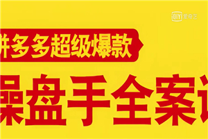 拼多多超级爆款操盘手全案课，教你新店0-1快速突破，玩转百万流量-何以博客