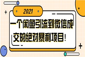 一个闲鱼引流到微信成交的绝对暴利项目！【视频教程】-何以博客