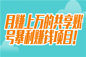 月赚上万的共享账号暴利赚钱项目！【视频教程】-何以博客