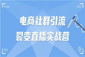 电商社群引流裂变直播实战营-何以博客