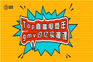 Top直播电商年gmv过亿实操课-何以博客