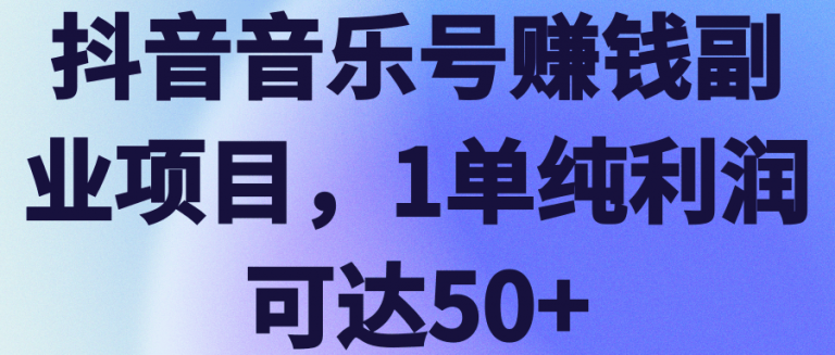 抖音音乐号赚钱副业项目，1单纯利润可达50+【视频教程】-何以博客