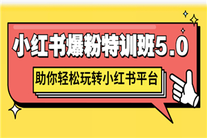 小红书爆粉特训班5.0，助你轻松玩转小红书平台价值1380元-何以博客