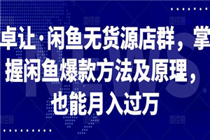 闲鱼无货源店群，掌握闲鱼爆款方法快速出单，轻松月入10000+-何以博客