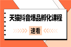 《天猫抖音爆品孵化课程》独家绝密新品引爆法-何以博客