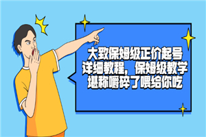 大致保姆级正价起号详细教程，保姆级教学，堪称嚼碎了喂给你吃-何以博客