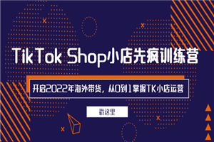 TikTok Shop小店先疯训练营，开启2022年海外带货，从0到1掌握TK小店运营-何以博客