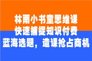 林雨小书童思维课：快速捕捉知识付费蓝海选题，造课抢占商机-何以博客