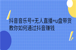 抖音音乐号+无人直播+u盘带货，教你如何通过抖音赚钱-何以博客