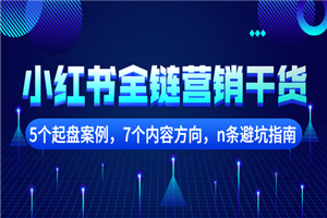 小红书全链营销干货，5个起盘案例，7个内容方向，n条避坑指南-何以博客