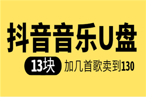 抖音音乐U盘项目，13块U盘卖到130+-何以博客