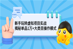 新手玩转虚拟项目实战，揭秘单品1万+大类目操作模式-何以博客