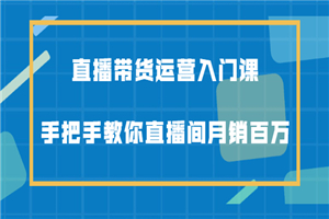 直播带货运营入门课，手把手教你直播间月销百万-何以博客