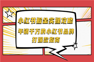 小红书掘金实操攻略，年销千万的小红书品牌打爆款指南-何以博客