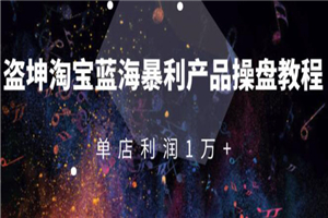 淘宝蓝海暴利产品操盘教程：从零到单店利润10000+详细实操-何以博客