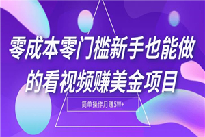 看视频1小时赚28美金零投入项目-何以博客