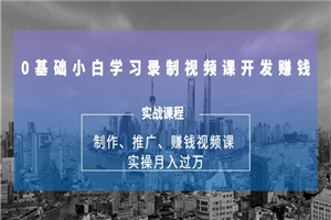 0基础小白学习录制视频课开发赚钱：制作、推广、赚钱视频课 实操月入过万-何以博客