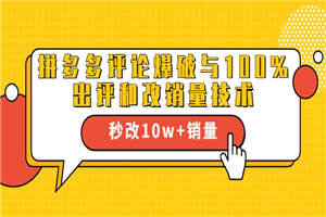 拼多多评论爆破与100%出评和改销量技术：秒改10w+销量-何以博客