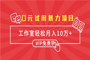 0元试用暴力项目：一个员工每天佣金单500到1000，工作室月入10万+-何以博客