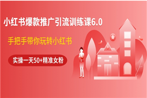 小红书爆款推广引流训练课6.0，手把手带你玩转小红书，实操一天50+精准女粉-何以博客