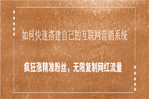 如何搭建自己的互联网营销系统，疯狂涨粉-何以博客