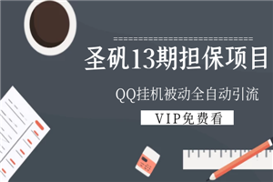 圣矾13期担保项目：QQ挂机被动全自动引流-何以博客