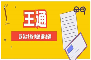 王通：不要小瞧任何一个小领域，取名技能快速赚钱，年赚2000W+利润-何以博客