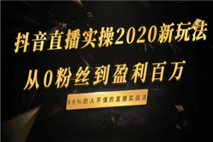 抖音直播实操2020新玩法：从0粉丝到盈利百万，99%的人不懂的直播实战法-何以博客