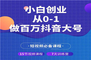 小白创业从0-1做百万抖音大号（全套实战课）-何以博客