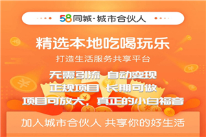 58同城城市合伙人自动赚收益项目，长期稳定，项目可放大-何以博客