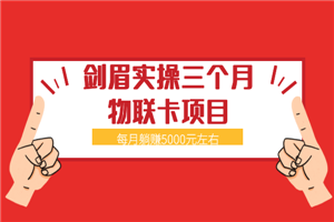 剑眉实操三个月物联卡项目，每月躺赚5000元左右-何以博客