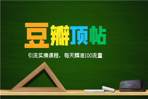 全网最新豆瓣顶帖引流实操课程，每天精准100流量-何以博客