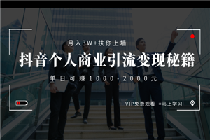 月入3W+扶你上墙，抖音个人商业引流变现秘籍，单日可赚1000-2000元-何以博客