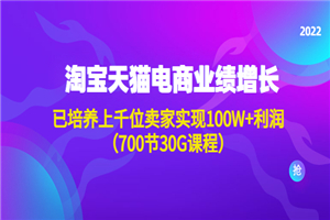 淘系天猫电商业绩增长：已培养上千位卖家实现100W+利润（700节30G课程）-何以博客