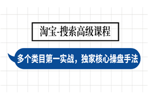 淘宝-搜索高级课程：多个类目第一实战，独家核心操盘手法-何以博客