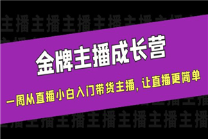 金牌主播成长营，一周从直播小白入门带货主播，让直播更简单-何以博客