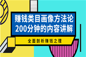 赚钱类目画像方法论，200分钟的内容讲解，全面剖析赚钱之理！-何以博客