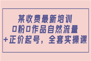 某收费最新培训：0粉0作品自然流量+正价起号，全套实操课！-何以博客