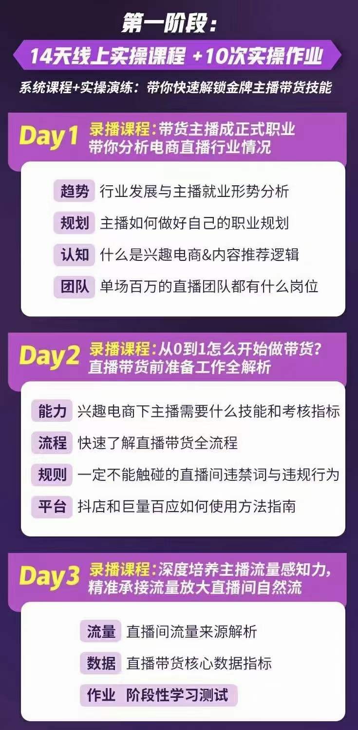 完美家族·金牌主播实战进阶营 普通人也能快速变身金牌带货主播 (价值3980)