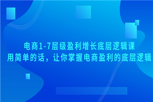 电商1-7层级盈利增长底层逻辑课：用简单的话，让你掌握电商盈利的底层逻辑-何以博客