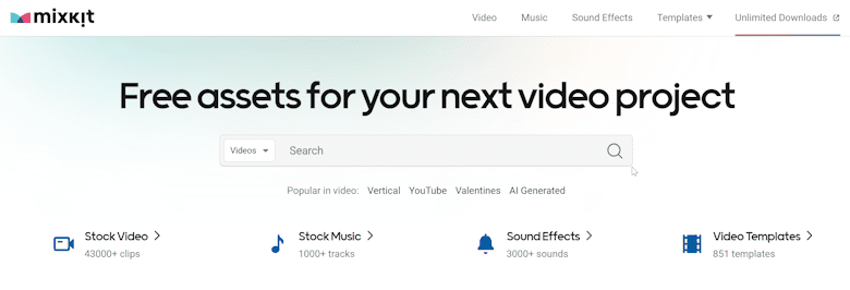 Mixkit - 免费可商用40000+视频片段素材